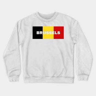 Brussels City in Belgian Flag Crewneck Sweatshirt